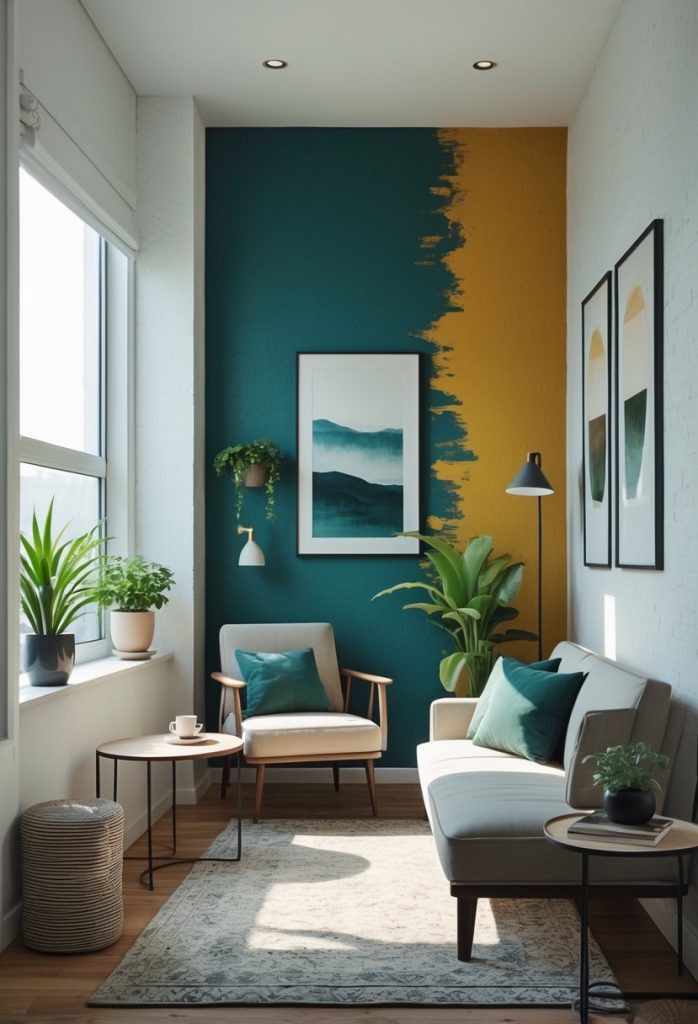 Paint an accent wall in a bold color